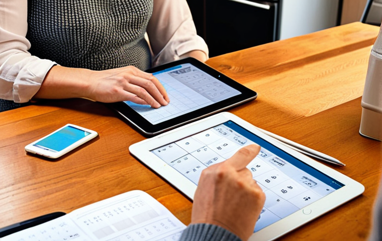 **

A person sitting at a kitchen table, reviewing finances using a budgeting app on a tablet. Around them are bills, a calculator, and a notebook. The scene conveys a sense of taking control of their financial future. Consider a warm, inviting kitchen setting typical of a German home.
*(Keywords: budgeting, finance, tablet, home, kitchen, control, German home)*

**