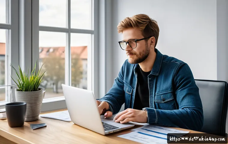 재정적 자립을 위한 준비 과정 - A cozy modern home office scene in Germany, featuring a young adult diligently analyzing monthly exp...